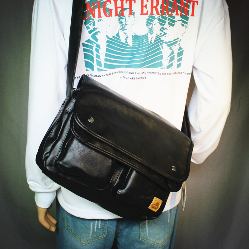 Port Wind Skew Satchel Big Bag Men's Wave Signs Day Students Single Shoulder School Bags Ins Superfire Mailbag Computer Bag Skew Cross-Taobao