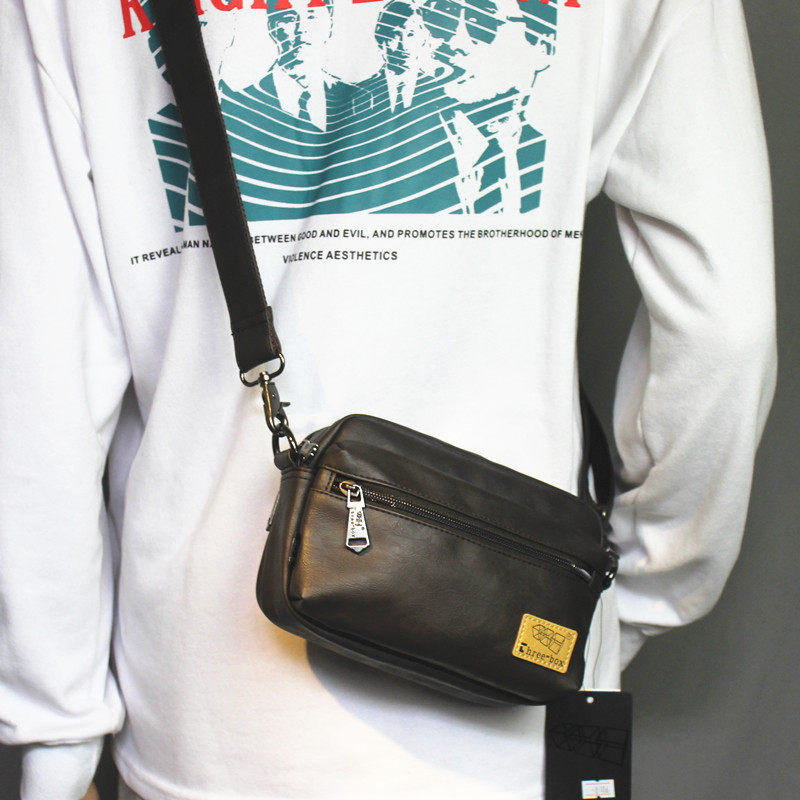 Tide Cards New Trend Men's Single Shoulder Bag Men's Bag Casual Retro Sloping Cross Shoulder Bag Women Bag Multi-Pocket Inclined Satchel Bag