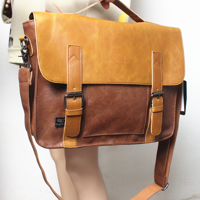 Tide brand new messenger bag one shoulder Messenger bag Cambridge all-match net red women's bag briefcase large commuter bag out of the street