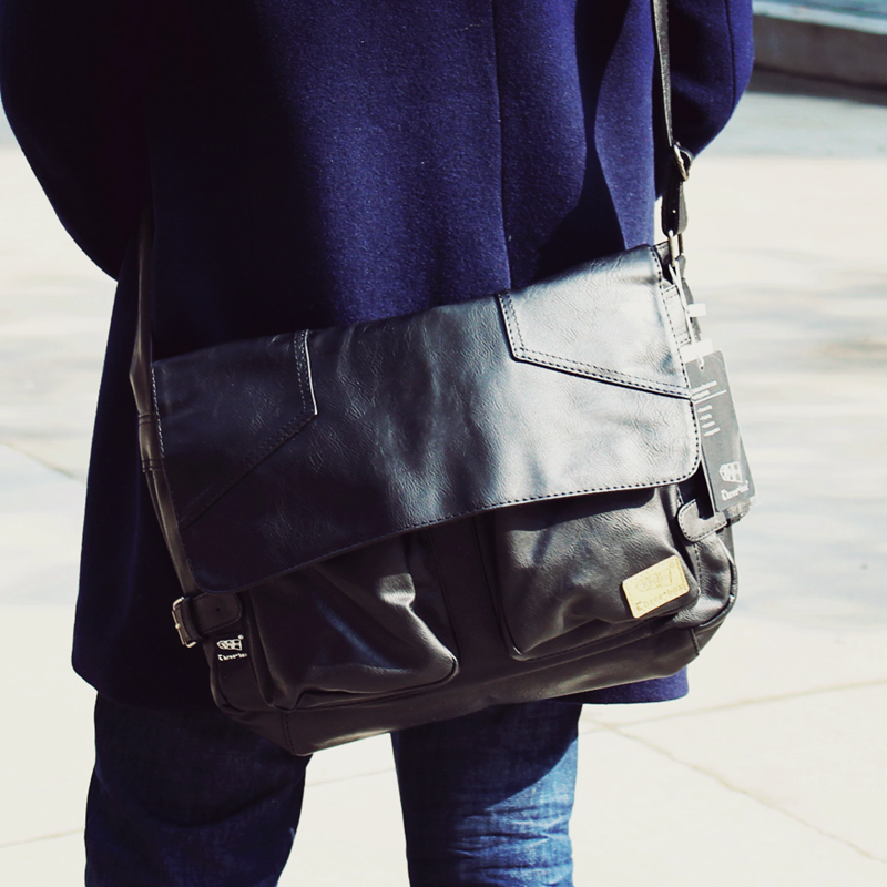 2019 New Threebox Single Shoulder Bag Men Bag Retro Tide Fashion Skew Satchel Men Large Capacity Satchel Bag