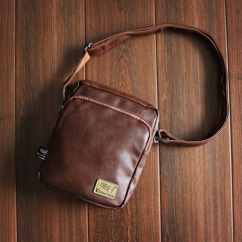 New Threebox Single shoulder bag Male Diagonal Satchel Casual Small Hanging Bag Men's Bag Outdoor Street Cell Phone Pouch