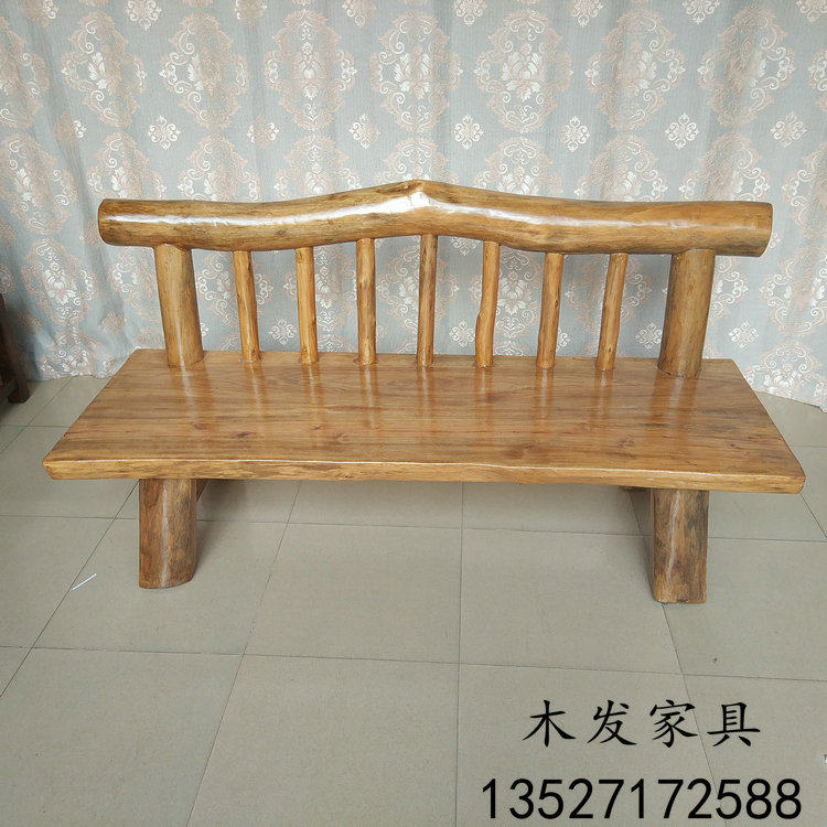 Solid wood single-board sofa simple log chair camphor wood natural edge outdoor sofa personalized double sofa chair
