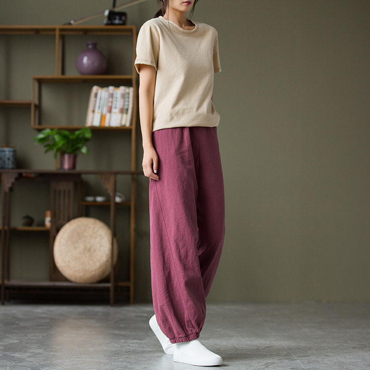 2022 Loose Tai Chi Pants Women Light Cage Pants Cotton Linen Brilliance Martial Arts Pants Autumn Taijiquan Pants Cotton Linen