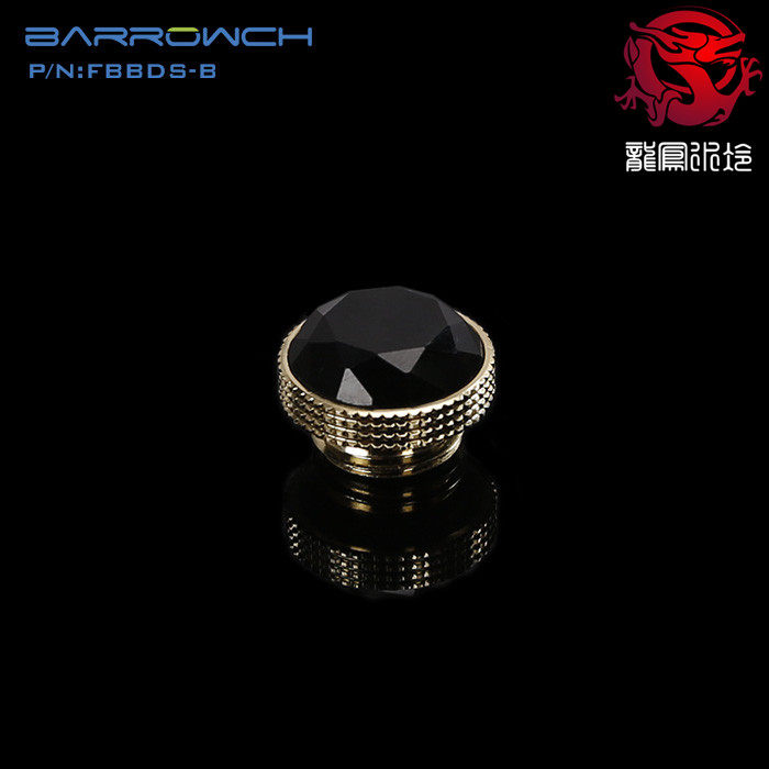 Barrowch two-piece water-cooled colorful crystal diamond gem white black gold silver hand twist water lock plug