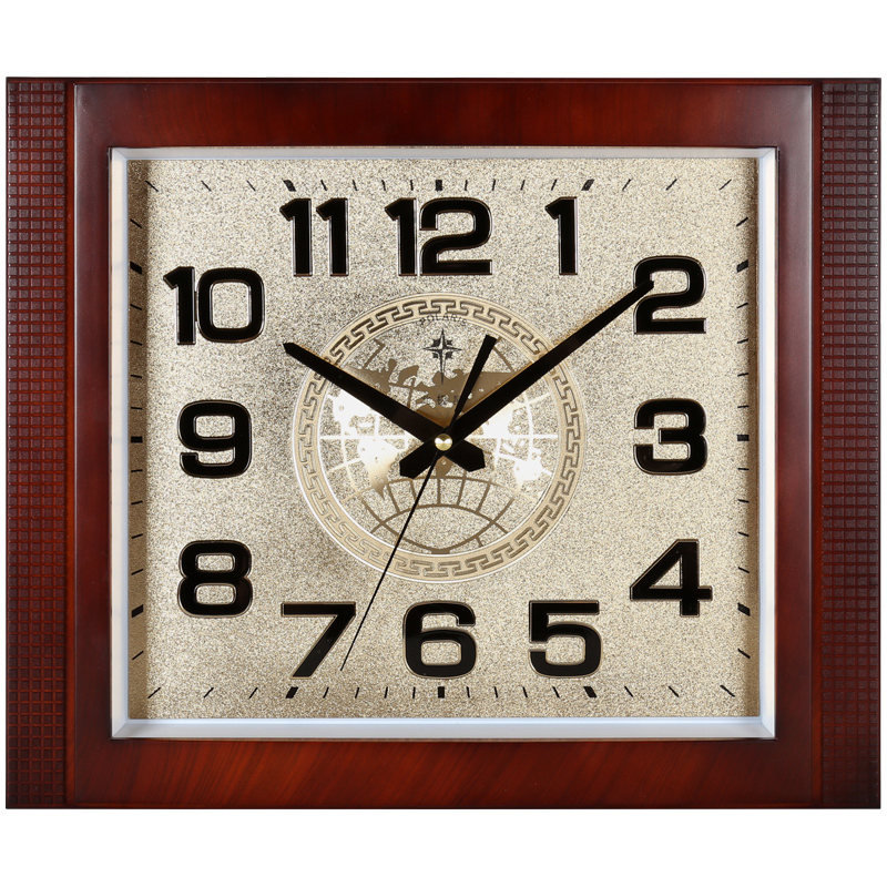 Polaris silent living room square wall clock perpetual calendar clock Modern simple hanging watch Electronic calendar Quartz clock