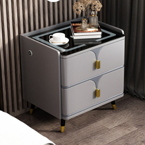 Smart bedside table modern simple wireless charging sensor night light non-solid wood with USB bedroom storage locker