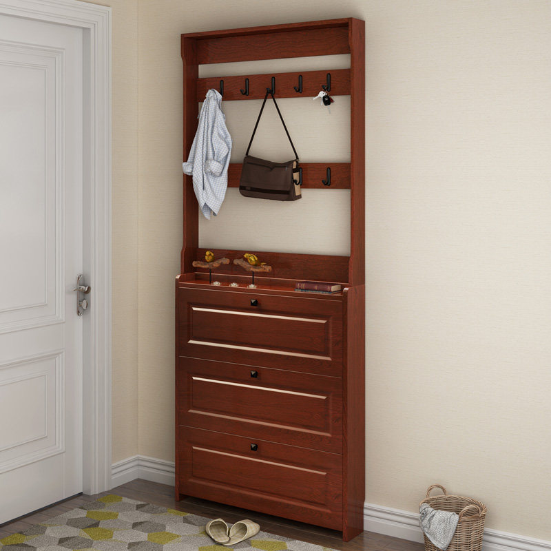 Ultra thin shoe cabinet hanging clothes hanger integrated household doorway entrance corner door hall cabinet Xuanguan wall-hanging containing 17cm thin narrow-Taobao