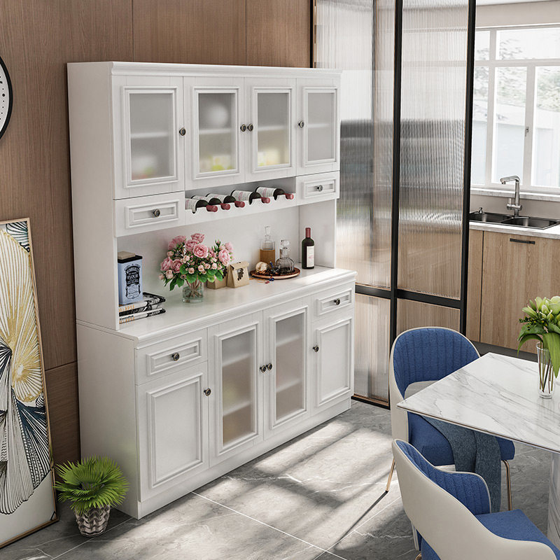 Sideboard wine cabinet integrated against the wall complete set of combination modern simple living room white large capacity dining locker to the top