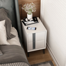 Super narrow bedside table solid wood mini simple modern small bedside cabinet light luxury Nordic bedroom bedside Italian cabinet