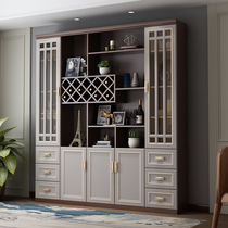 New Chinese side cabinet wine cabinet integrated wall home living room restaurant locker multifunctional red wine cabinet decoration cabinet