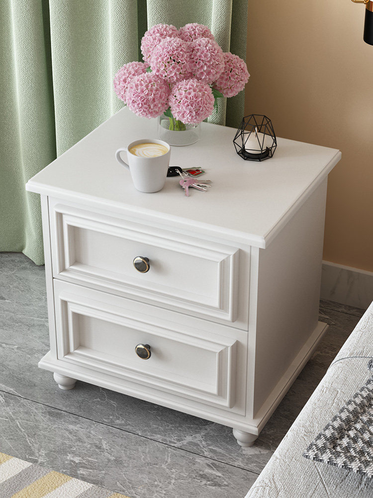 American bedside table home bedroom simple modern white non-solid wood storage bedside small apartment storage locker