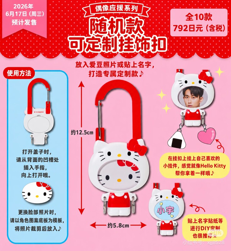 Sanrio Hello Kitty My Melody Little Lamb Pudding Carabiner Keychain Bag Charm Blind Box