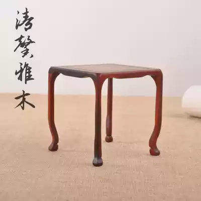 Red and sour branches Japanese square coffee table small curved feet a few strange stone Jade miniature bonsai play ornaments teapot base wooden bottom support