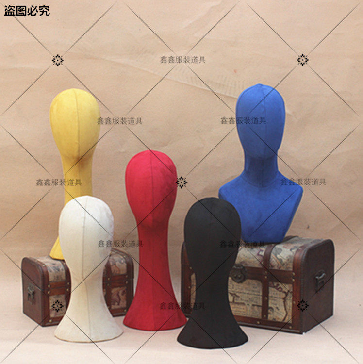 Human head model hat-head model of human head model false human head ornament scarf-wig display props can be straight small black clamp false human head model
