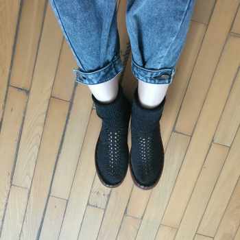 Women's shoes martin boots british style lace-up versatile handmade socks and shoes knitted custom personalized shoes new products recommended solid color