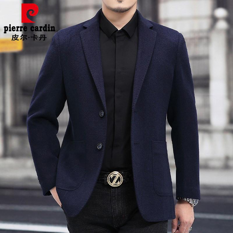 Pierre Carden autumn and winter new double-sided woolen suit men's woolen jacket business casual suit jacket