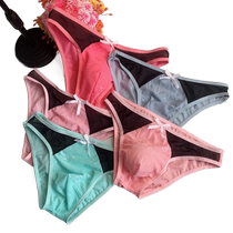 Sexy and tempting pattern shorts jacquard design comfortable low-waisted U-convex large size underwear breathable mens briefs