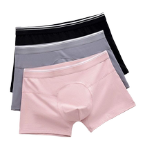 New fashionable mens boxer briefs cotton crotch breathable mid-waist loose large size one-piece senseless traceless boxer briefs