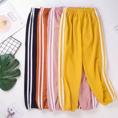 Children anti mosquito pants thin girls cotton linen baby pajama pants children casual pants spring and summer 2020 New Tide bloomers
