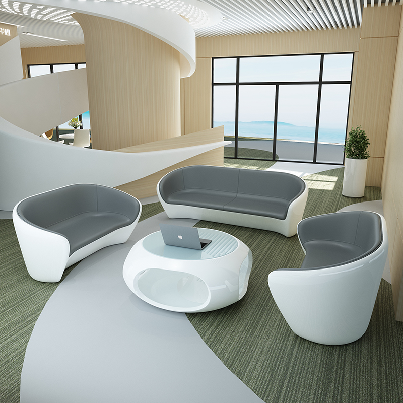 Office sofa oval special-shaped bank supermarket ktv shopping mall reception room organization leisure area qidan villa combination