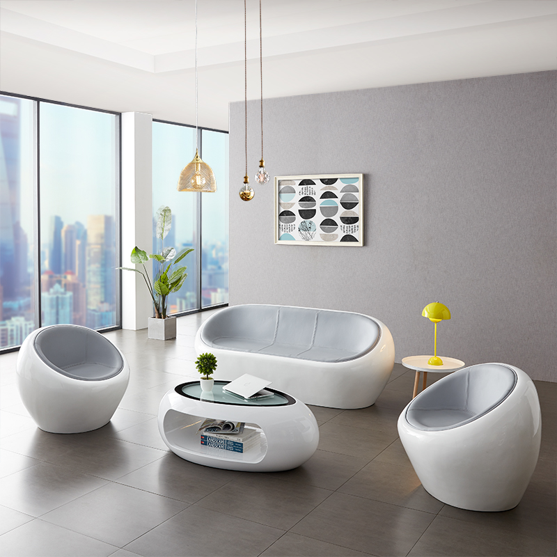 Brief Modern Day Guest Sofa Tea Table Combo Reception Talks Creative Sofa Personality Anomalous Round Casual Area Sofa