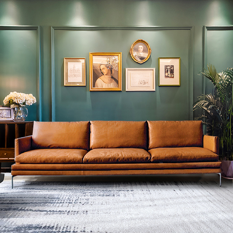 Nordic Leather Office Sofa Head Cottage Manager Room Combined Modern Simple Minimal Industrial Wind