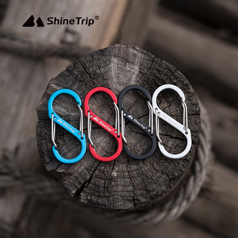 Mountain fun outdoor S type climbing buckle 8 word button size Number of backpacks Fast hanging aluminum alloy Wildcamp multifunctional hanging buckle hook-Taobao