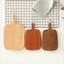 Log solid wood cutting chopping board Household fruit board Steak pizza tray Beech natural sushi board Chopping board Drain