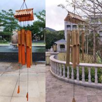 Creative bamboo pipe meditation music wind chime pendant Outdoor bamboo art garden Japanese wind chime home decoration pendant