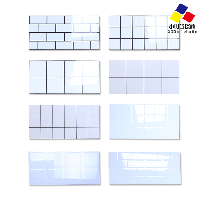 Small white brick square brick Nordic black white gray bread brick kitchen powder room tile 30x60 toilet wall brick