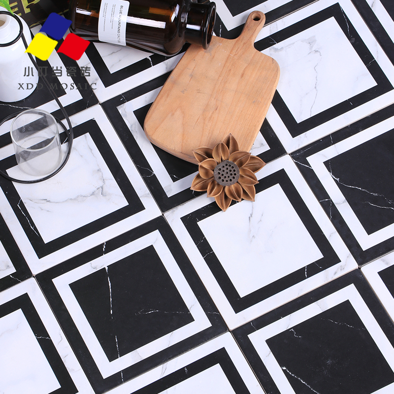 Nordic Modern Jazz White Small Flower Tile Art Flower Brick Kitchen Dining Room Floor Tiles Anti-Slip Dressing Room Wall Brick 20