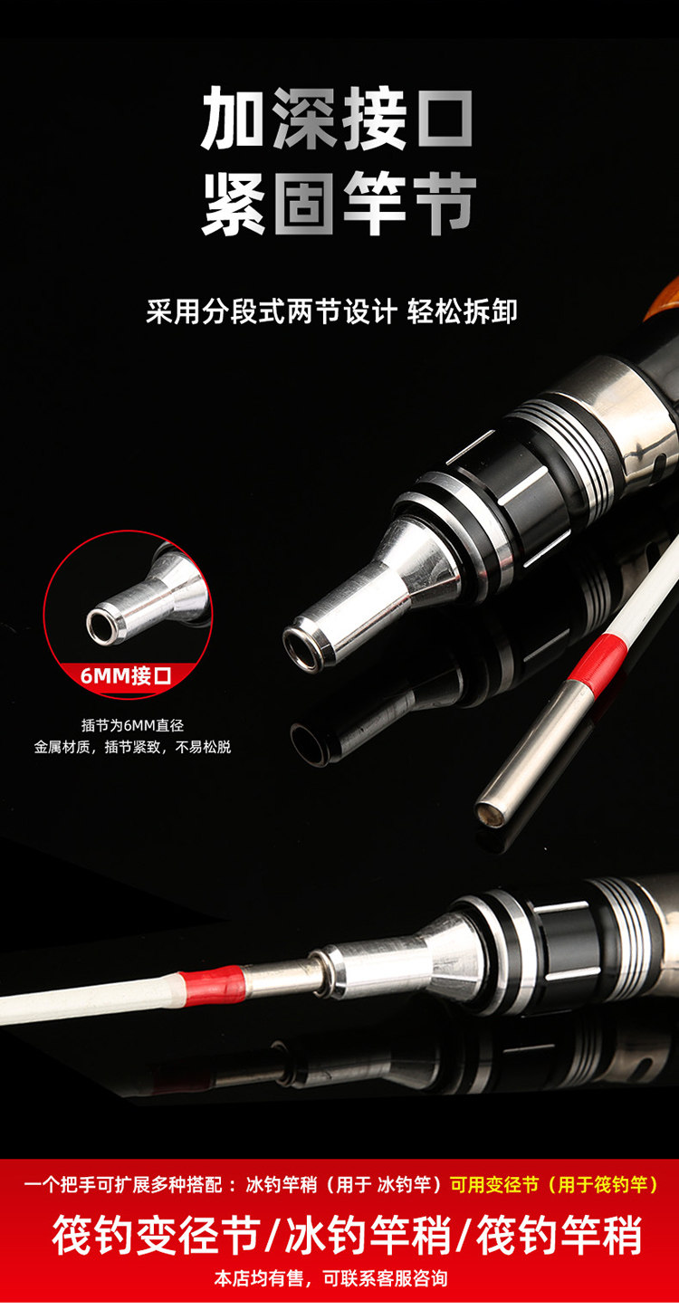 Ice удочкой 实木冰钓竿套装海杆特价超短鱼竿冬钓竿插接软尾筏竿实心钓鱼竿