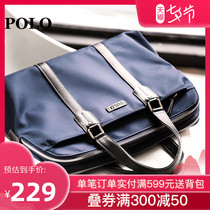 Polo handbag Mens business casual messenger shoulder bag Simple Oxford cloth mens business bag briefcase
