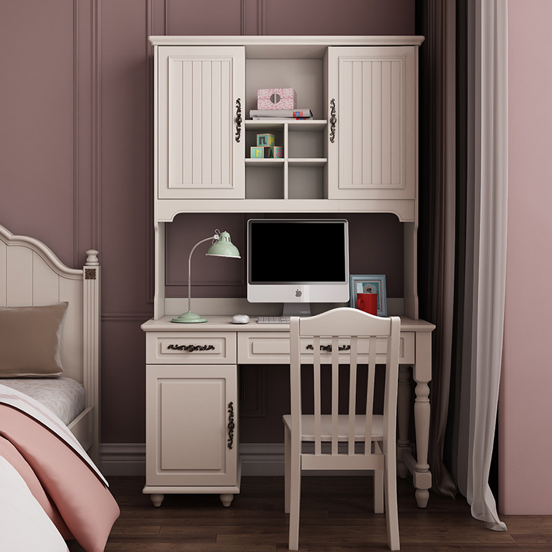 Children's desk bookcase combination boys and girls study desk home small apartment student children writing desk and chair set