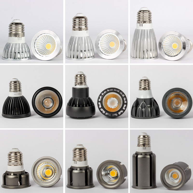 LED spotlight cup cob spotlight bulb e27 screw port 3w5w downlight super bright warm white single lamp embedded light source