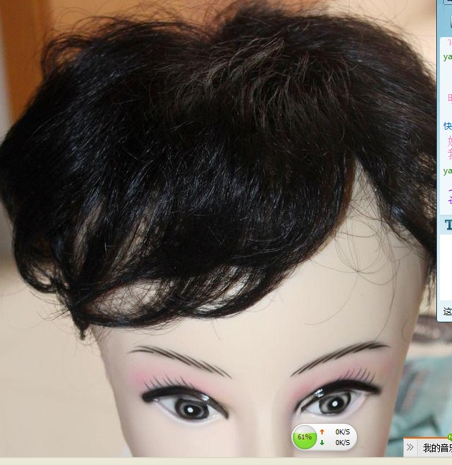 Haoyi wig fluffy natural curly short curly breathable top cover white hair increase hair replacement piece wig block