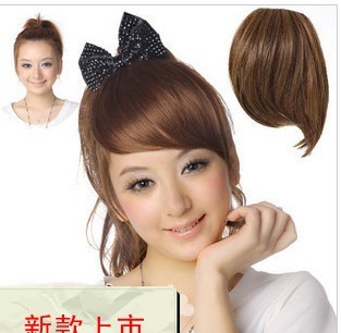 Haute wig girls fake liveless Sea Pieces Multicolored Optional Slanted Sea Wig Pieces High Temperature Silk Fake Livery Sea Pieces