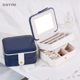 RAFFINI Маленькая портативная коробочка для хранения для путешествий, серьги, браслет, ожерелье, кольцо, система хранения, квадратное ювелирное украшение, простой и элегантный дизайн