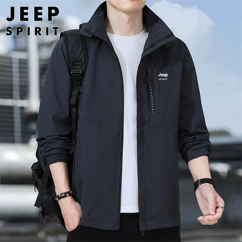 Jeep Jeep Jacket Men's Spring and Autumn 2026 New Large Size High-End Casual Men's Stand Collar Jacket