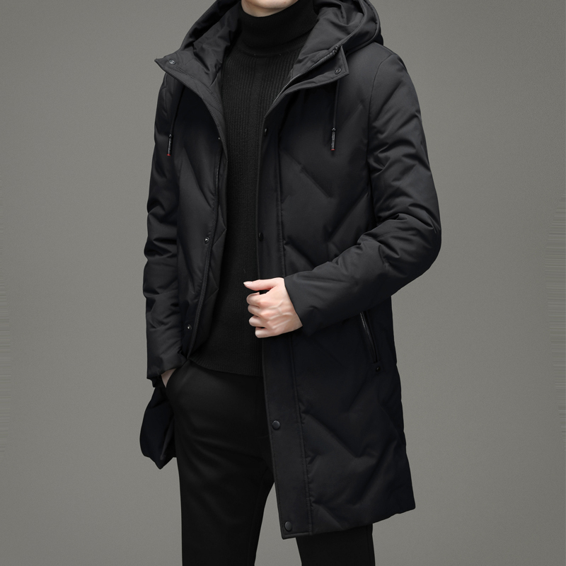 Jeep Men's Mid-Length Winter Thickened 2026 New Warm Hooded Winter Casual High-End Men's Jacket
