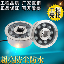 Fountain light LED underwater hole dry spring light 6W9W colorful color changing pool light landscape spot light ring round