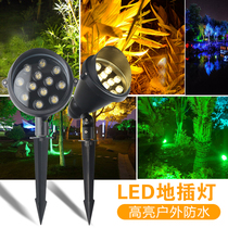 Led plug-in light Black shell with hood lawn light outdoor 3W6W9W12W tree light outdoor waterproof garden plug-in light
