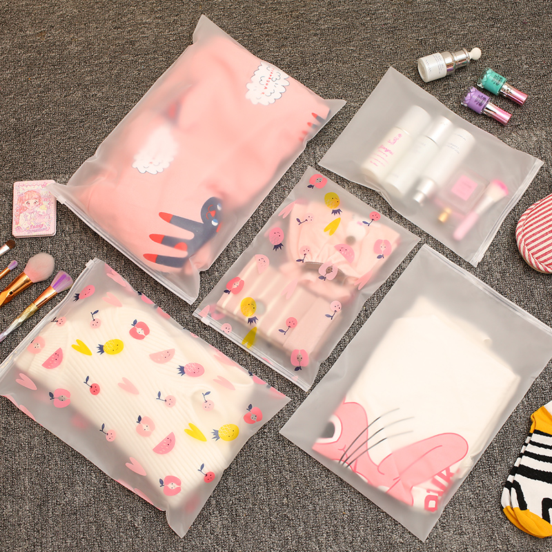 Storage bag Travel wet towel Disposable clothing Transparent matte sealed storage bag Household plastic waterproof portable