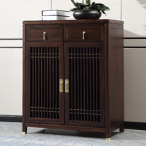 New Chinese Shoe Cabinet Home Furnishings Cabinet Door Open Door Entrance Full Solid Wood Minimalist Storage Log Xuan Cabinet Shoe Rack