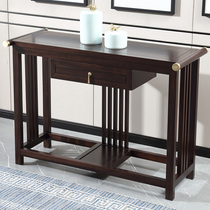 New Chinese partition cabinet leaning against wall Zen for table solid wood strip desk modern minimalist living-room Black sandalwood Kuanguan Table