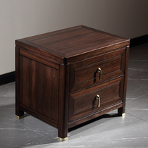 Black Sandalwood Bedside Cabinet New Chinese Dress Storage Containing Cabinet Minima Modern Light Lavish Furniture Full Solid Wood Bed Head Cabinet