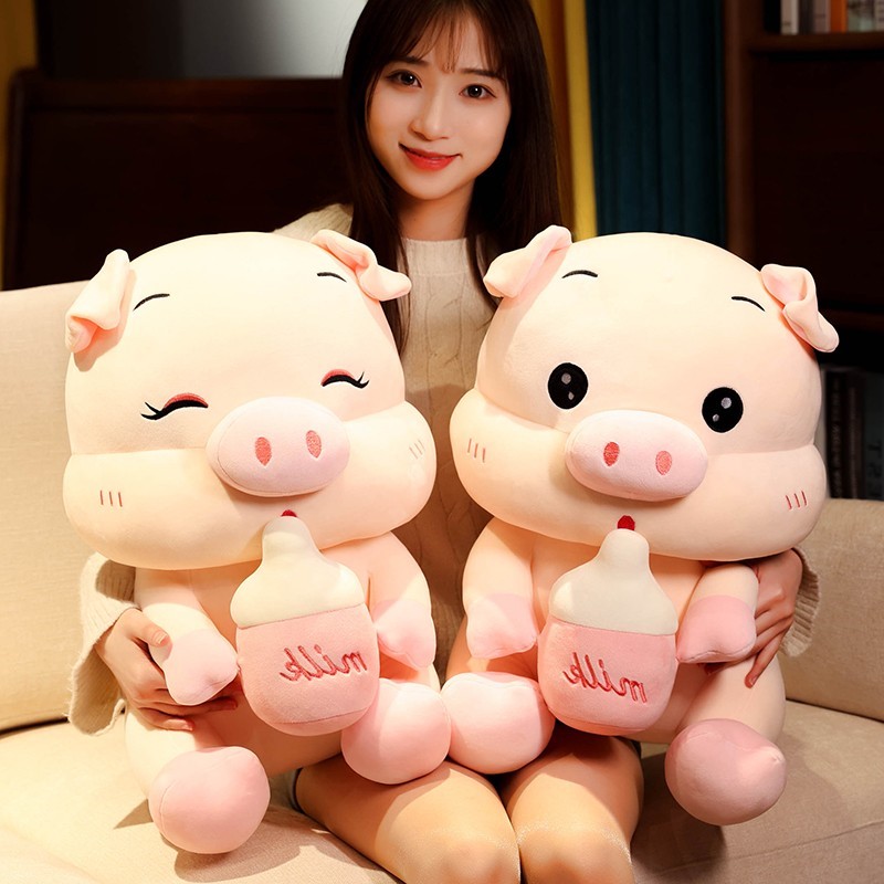 Japanese lovely bottle pig pillow doll doll girl birthday child's day gift
