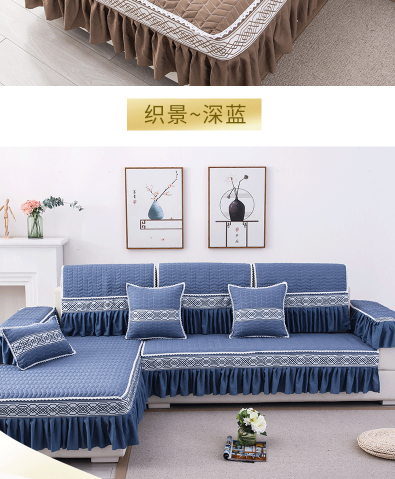Sofa đệm bốn mùa bao gồm tất cả phổ biến châu Âu đệm chống trượt đơn giản hiện đại chống bụi dày phổ bìa khăn vải - Ghế đệm / đệm Sofa nệm ngồi ghế gỗ