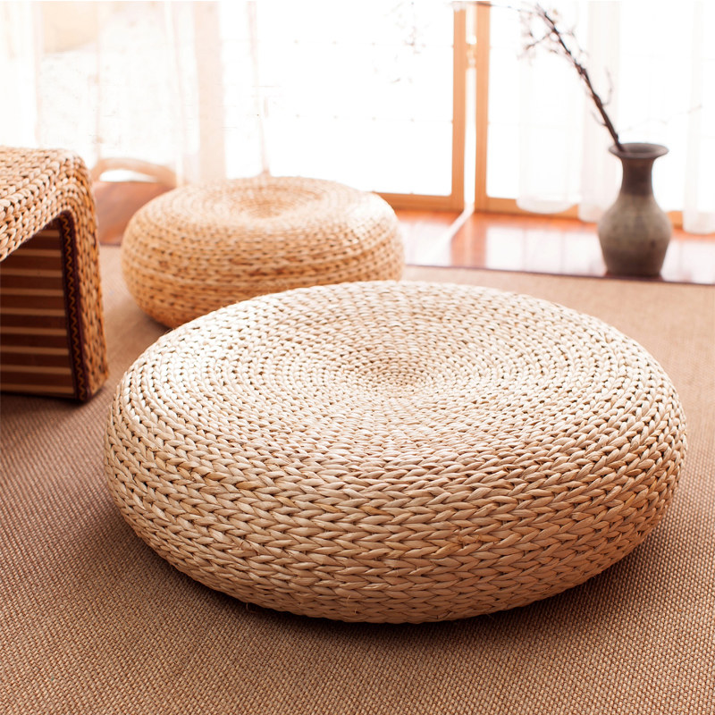 Grass Weave Bushel Cushion Tea Road Home Ground Daily Style Tatami for sitting Zen meditation Byver mat Pabgrass plate sitting mound