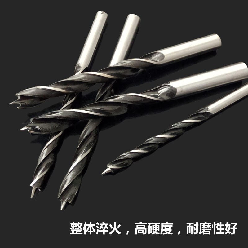 Woodworking drill bit 3-10mm driller punching drill suit Three-pointed woodwork drill concrete electric drill flower drill bit tool